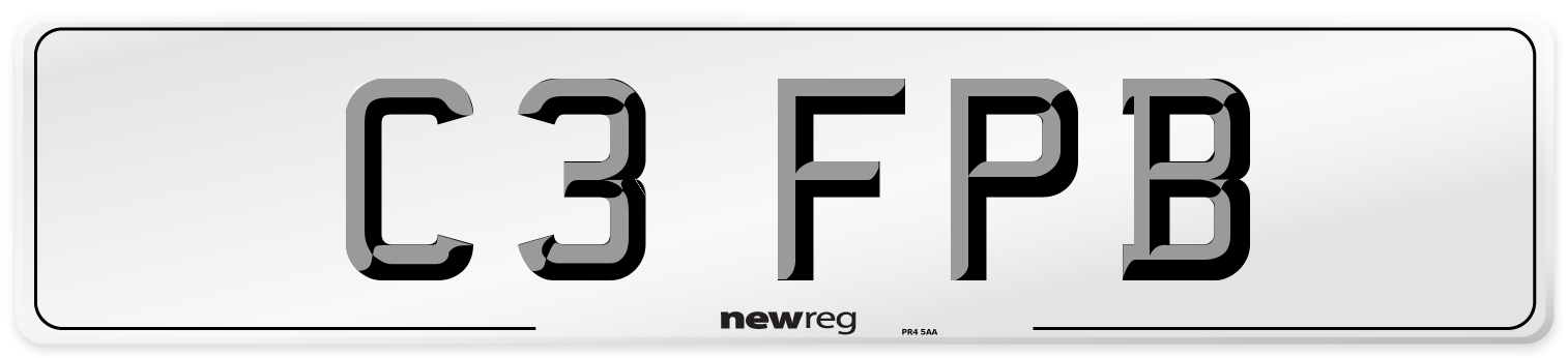 C3 FPB Number Plate from New Reg